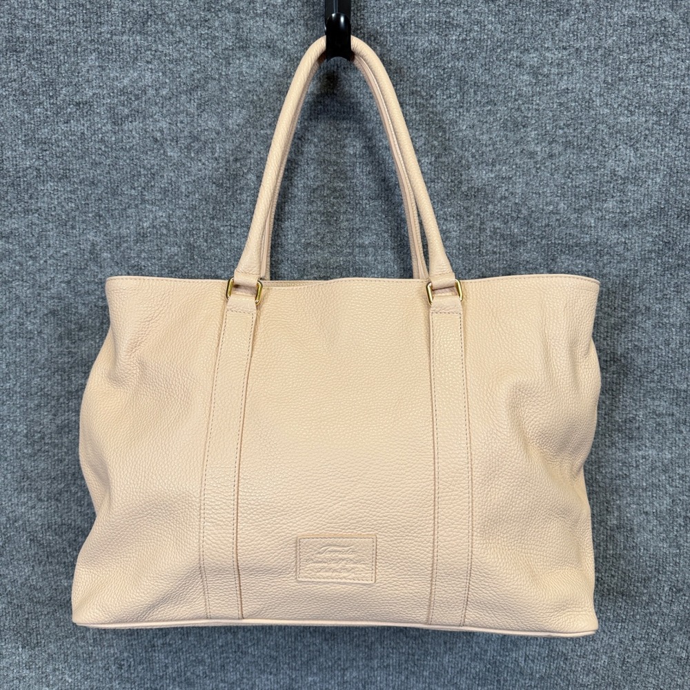 Terriada The Colorful Tote Bag Nude Tan Pebbled Leather Large Purse Travel
